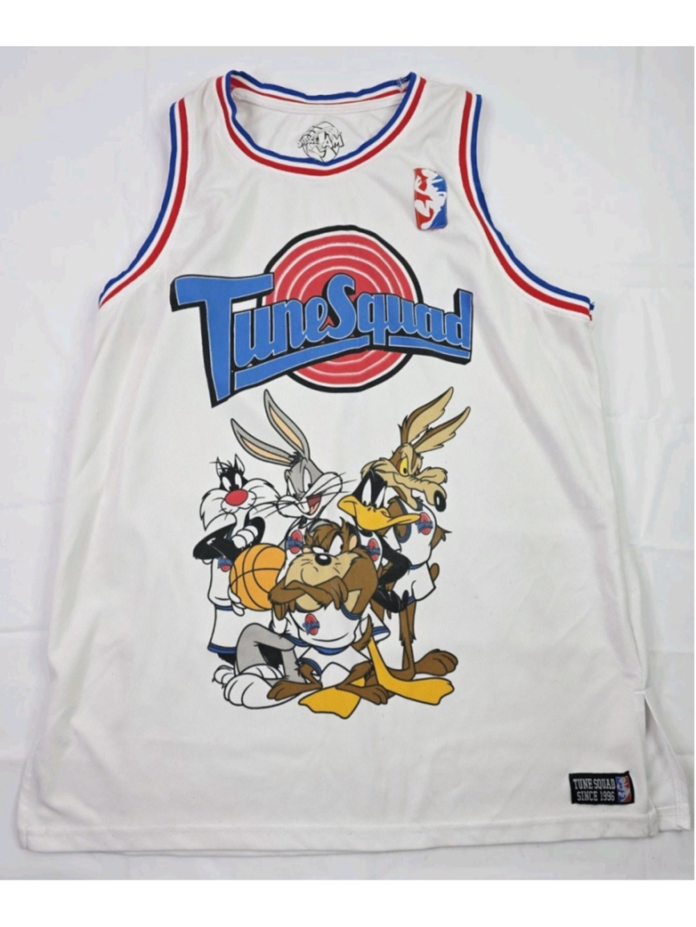RARE TUNESQUAD Spacejam 1996 White Basketball Jersey Tank Bugs #1 Size Large
